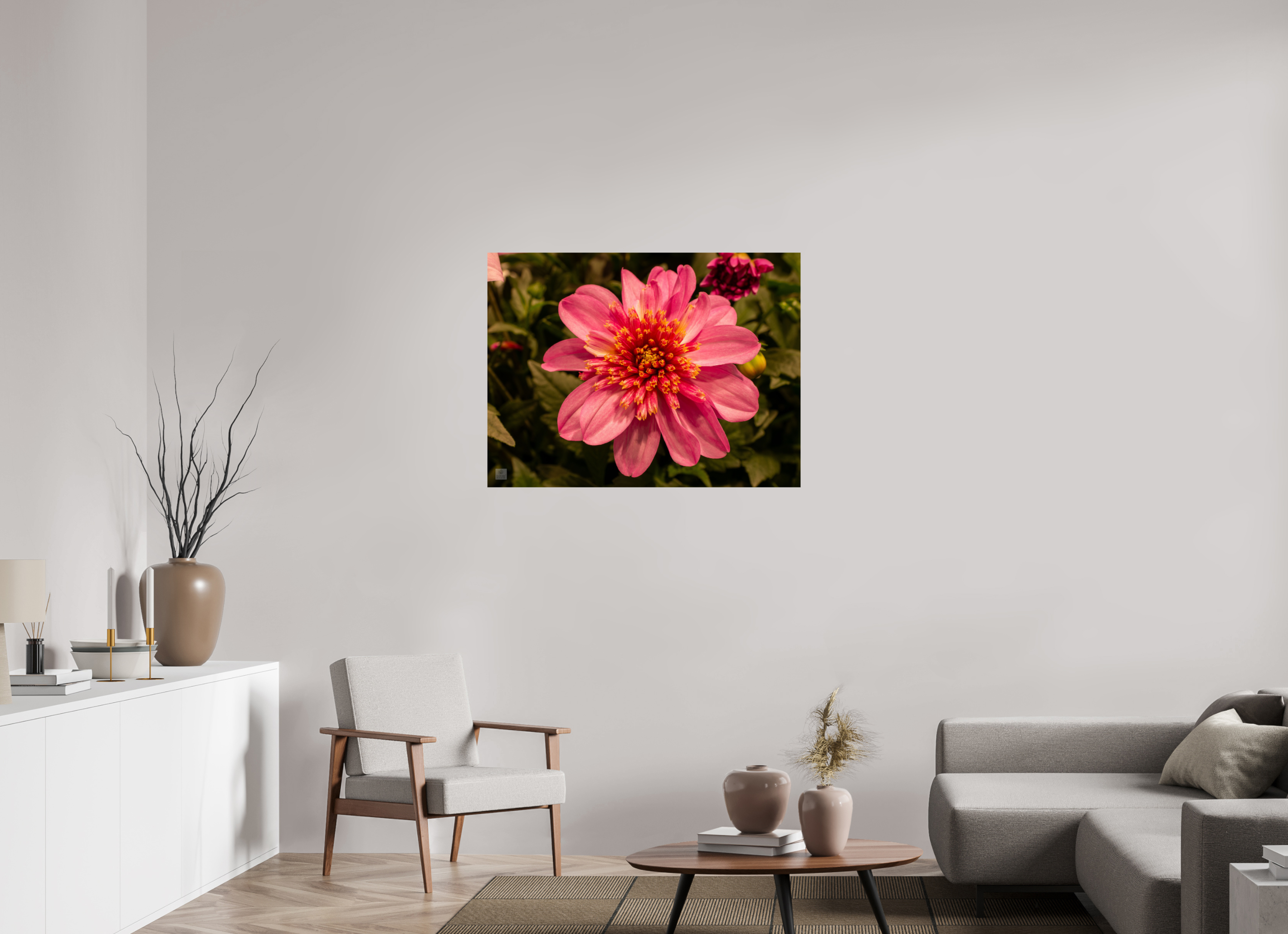 Dahlia_pink with yellow trim_aspect ratio 4:3
