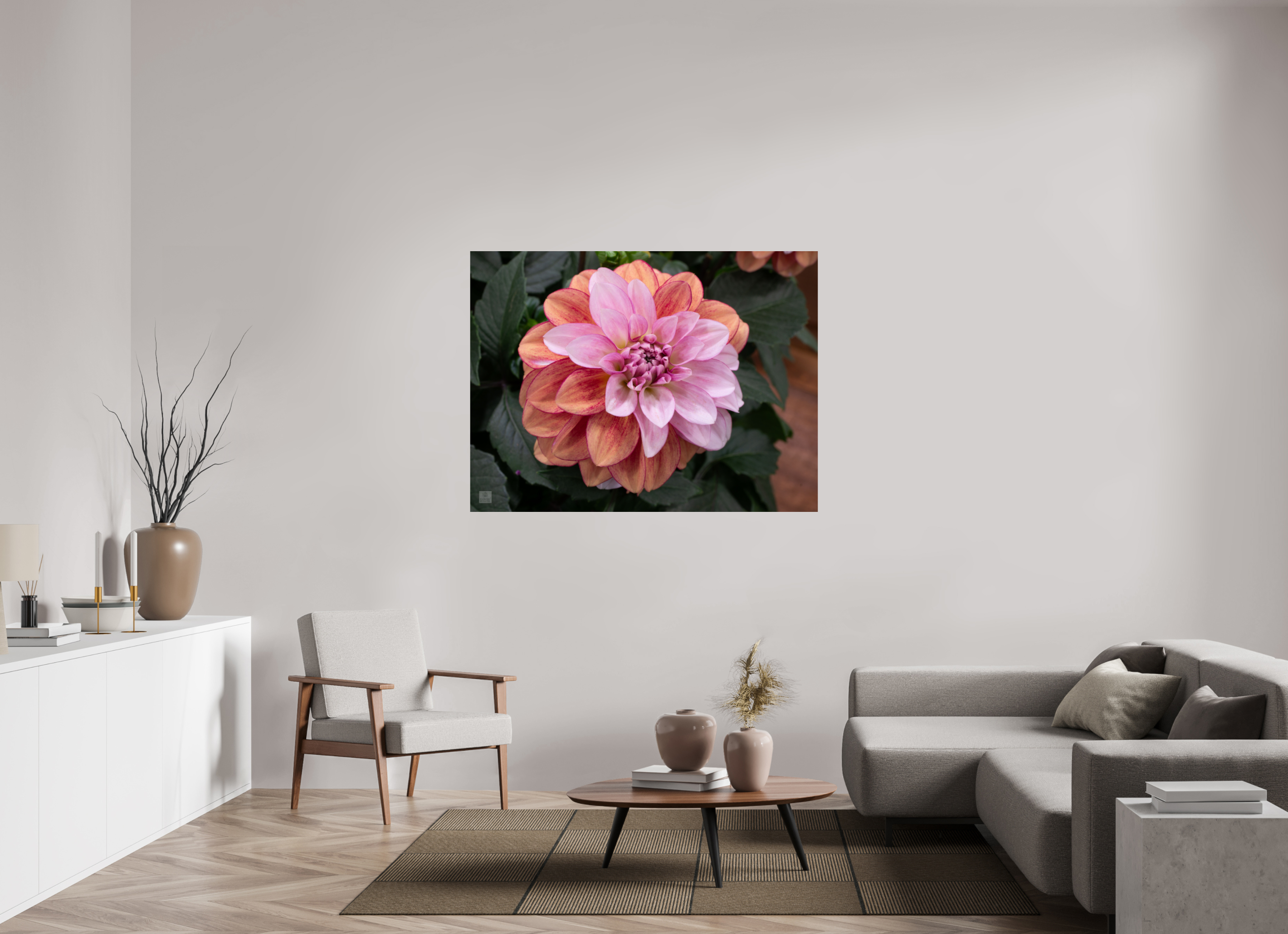 Dahlia_pink with red streak_ aspect ratio 4:3