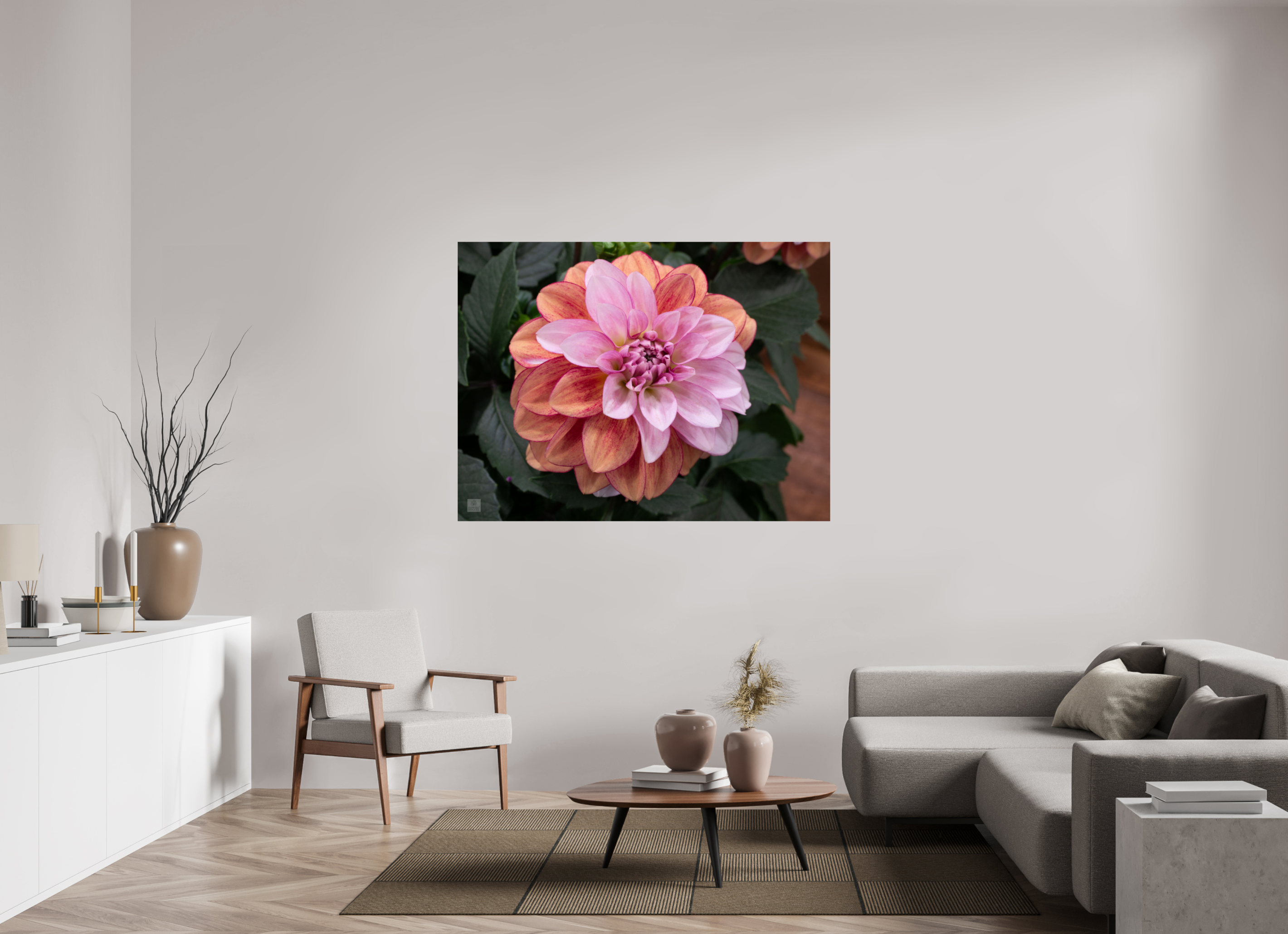 Dahlia_pink with red streak_ aspect ratio 4:3